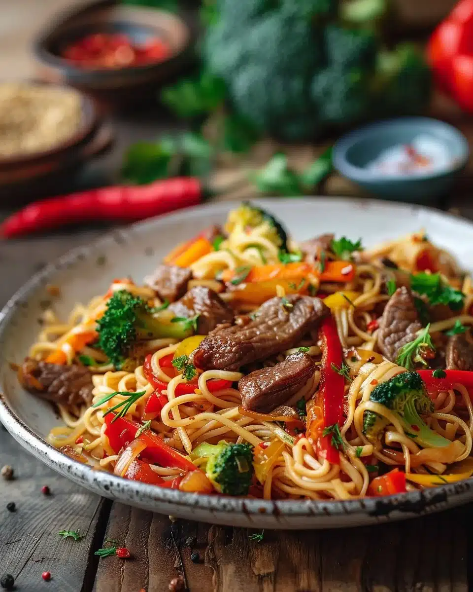 Beef Stir Fry with Noodles
