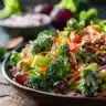 Best broccoli salad with fresh ingredients and colorful toppings