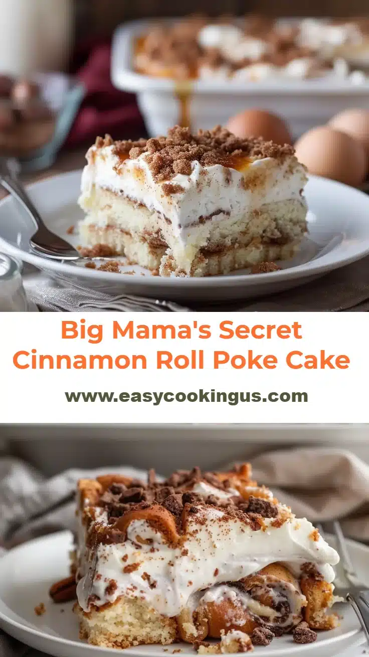 Big Mama's Secret Cinnamon Roll Poke Cake