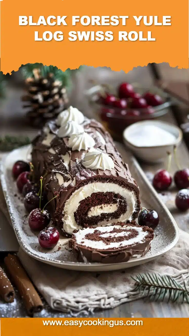 Black Forest Yule Log Swiss Roll