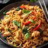 Delicious Chicken Lo Mein with tender chicken and vegetables in a savory sauce