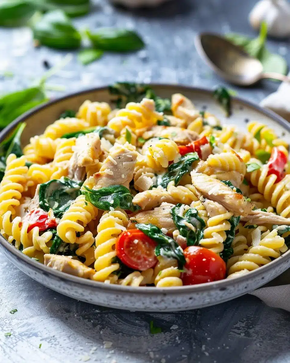 Creamy Chicken Spinach Pasta