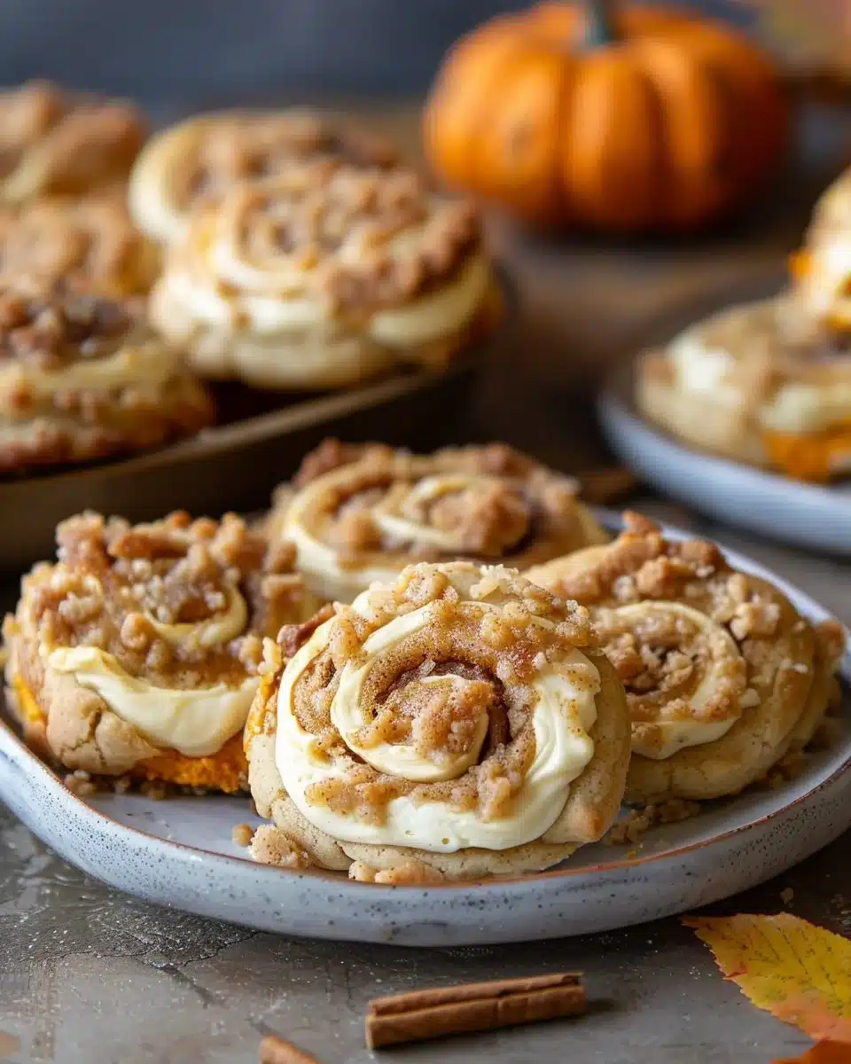 Crumbl Pumpkin Cinnamon Roll Cheesecake Cookies