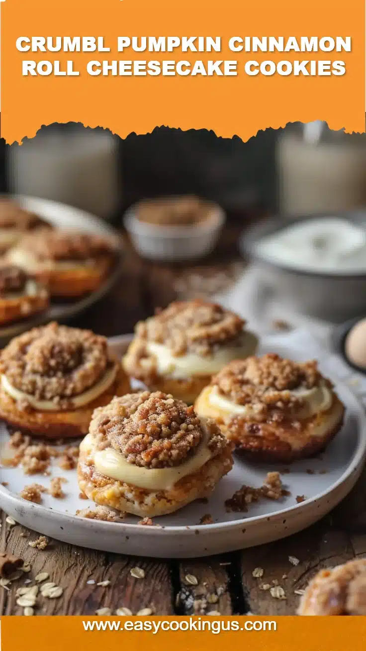 Crumbl Pumpkin Cinnamon Roll Cheesecake Cookies