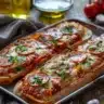 Delicious homemade French Bread Pizza with toppings