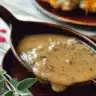 Homemade gluten-free gravy served over mashed potatoes.