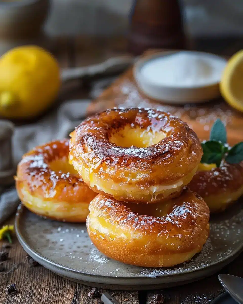 Lemon Cheesecake Crème Brulée Donuts
