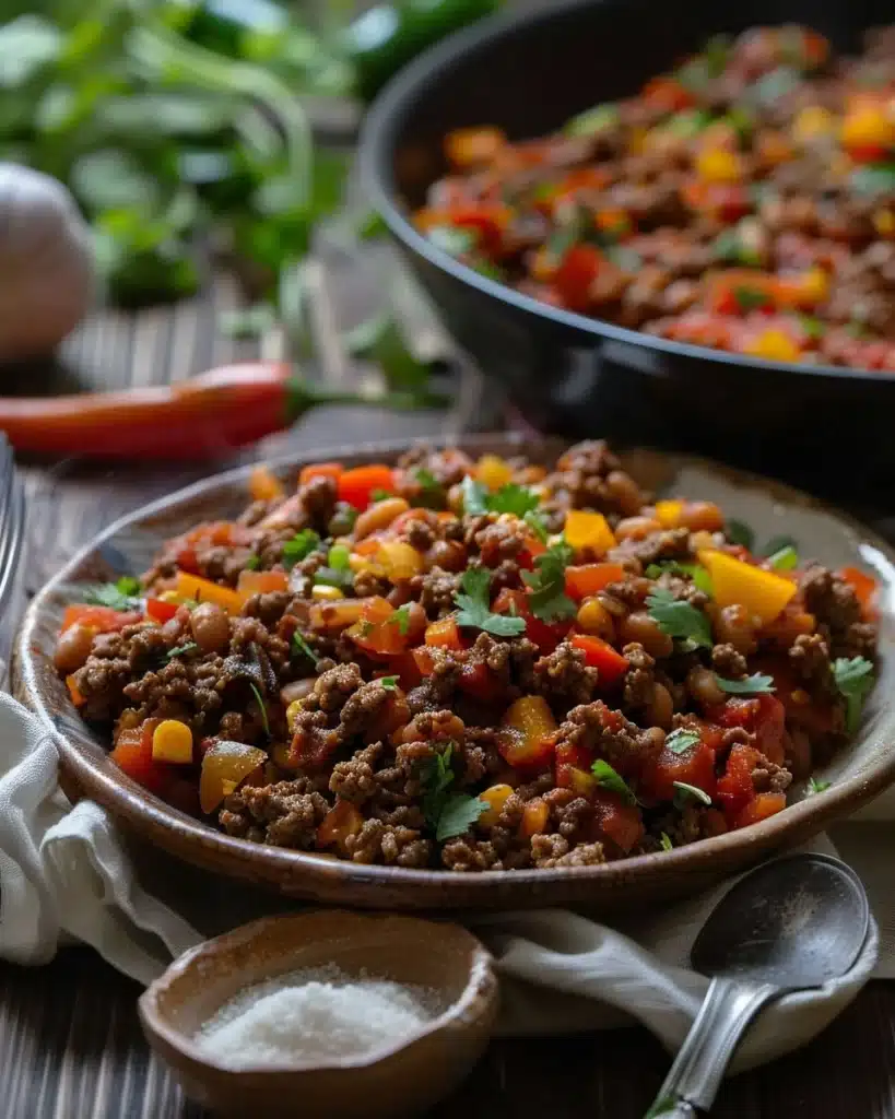 Easy one-skillet ground beef dinner recipe