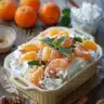 Delicious Orange Dessert Salad garnished with mint and citrus fruits.