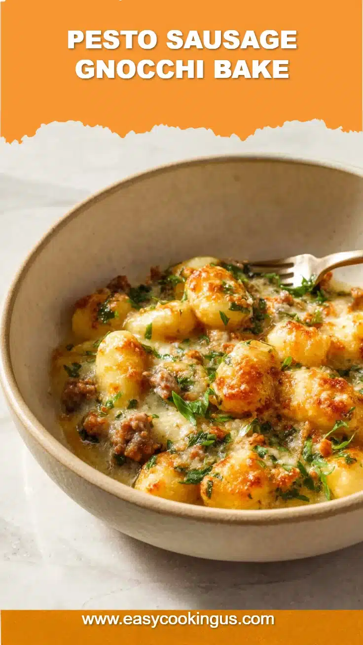 Pesto Sausage Gnocchi Bake