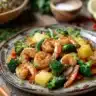Delicious Pineapple Shrimp Stir Fry with colorful vegetables in a bowl