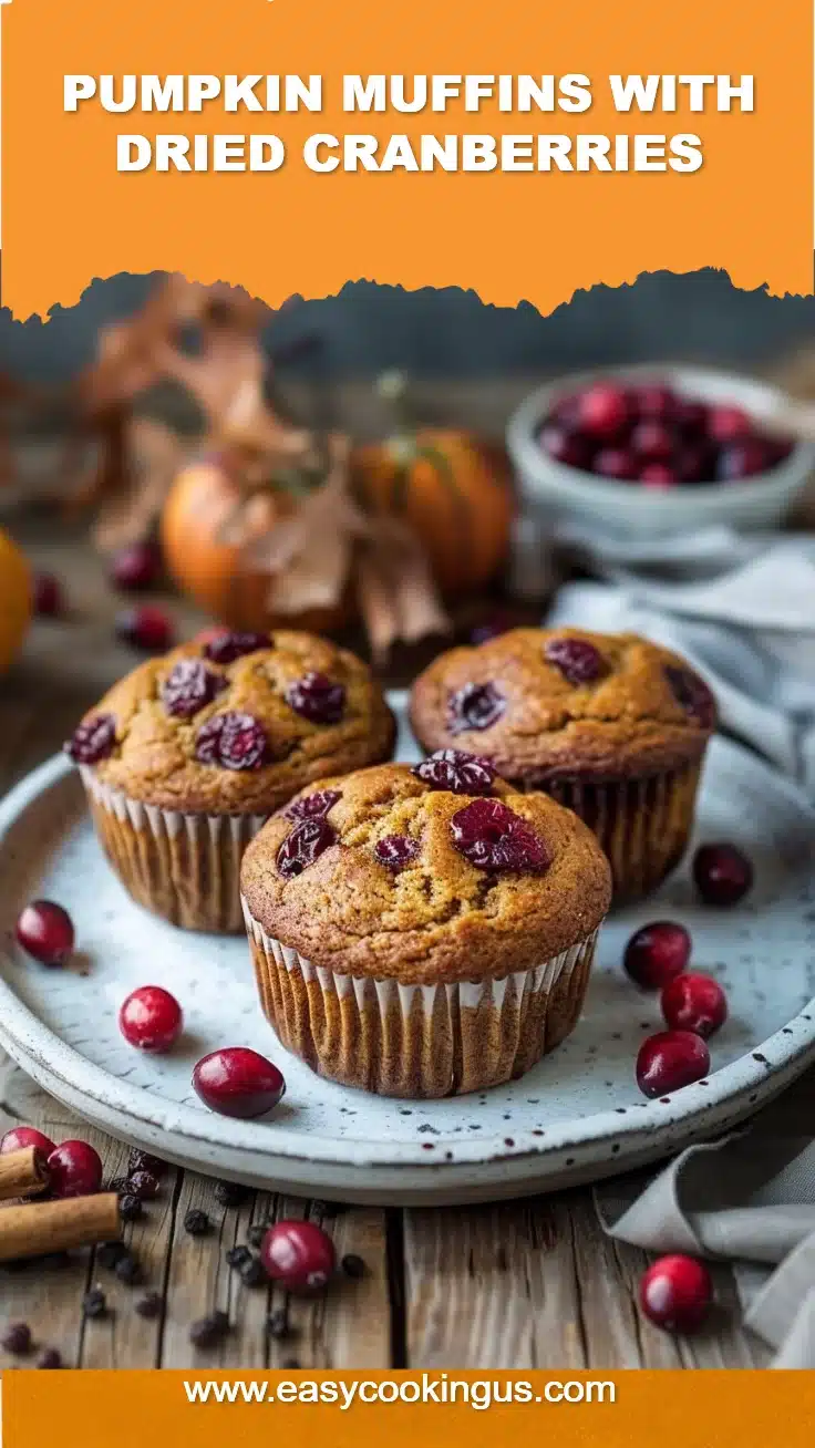Pumpkin Muffins with Dried Cranberries