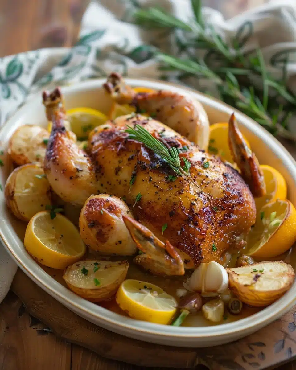 Roasted Cornish Game Hens with Citrus-Garlic Sauce