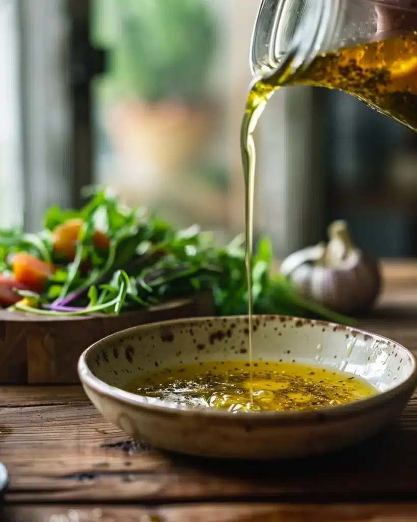 Quick and easy Mediterranean salad dressing recipe prepared in 2 minutes