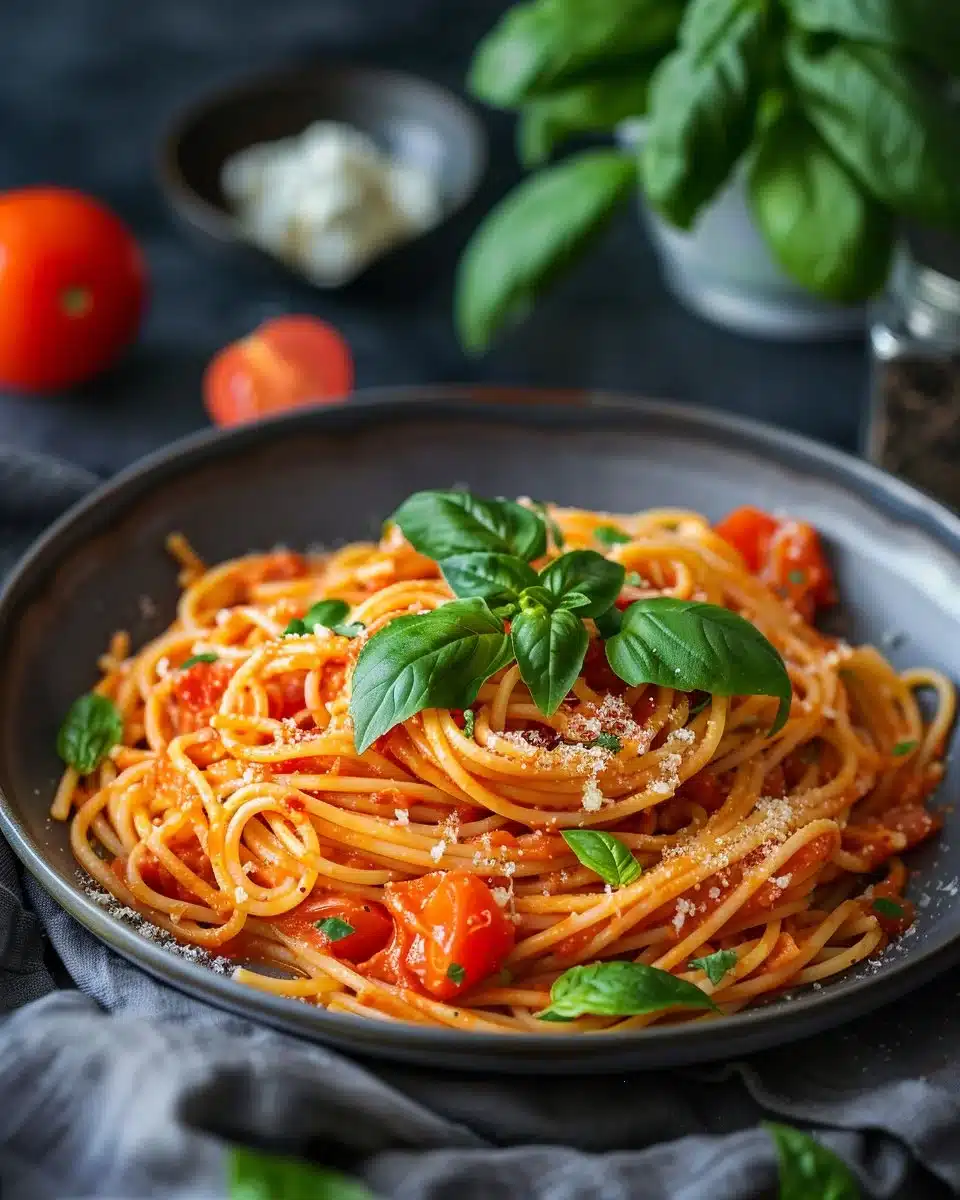 Tomato Goat Cheese Pasta
