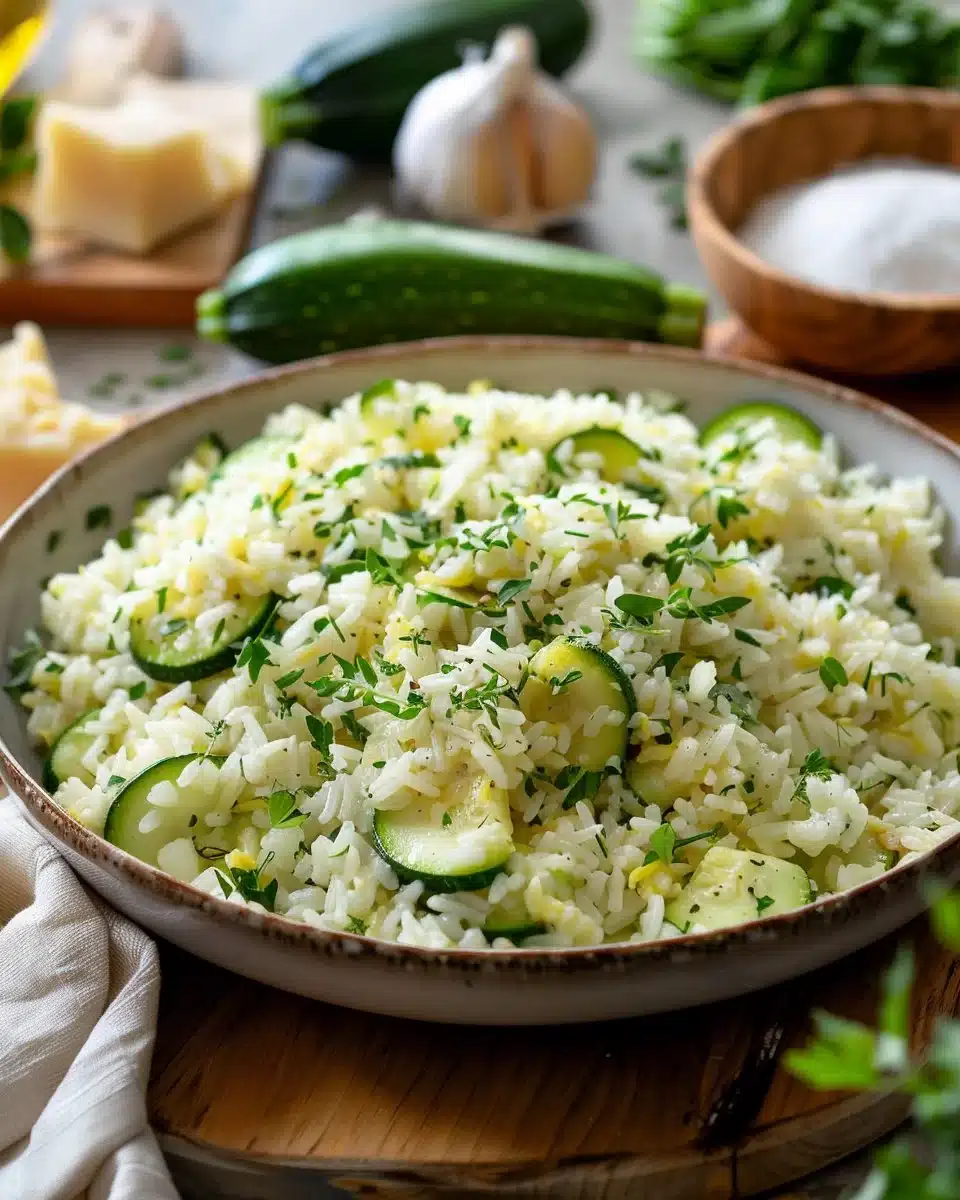 Zucchini Rice with Cheese and Herbs