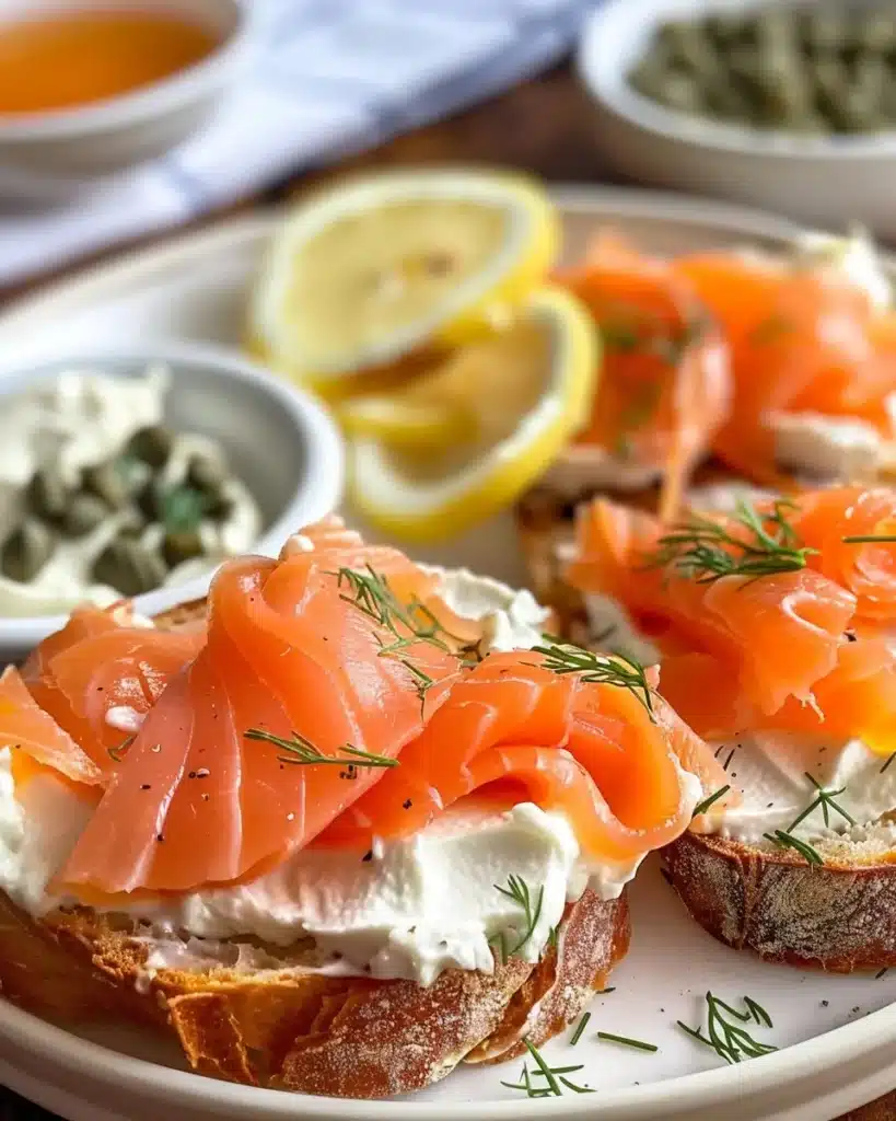 A creamy dip made with candied salmon served in a bowl with crackers.