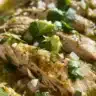 Delicious bowl of Easy Chicken Chili Verde topped with fresh cilantro
