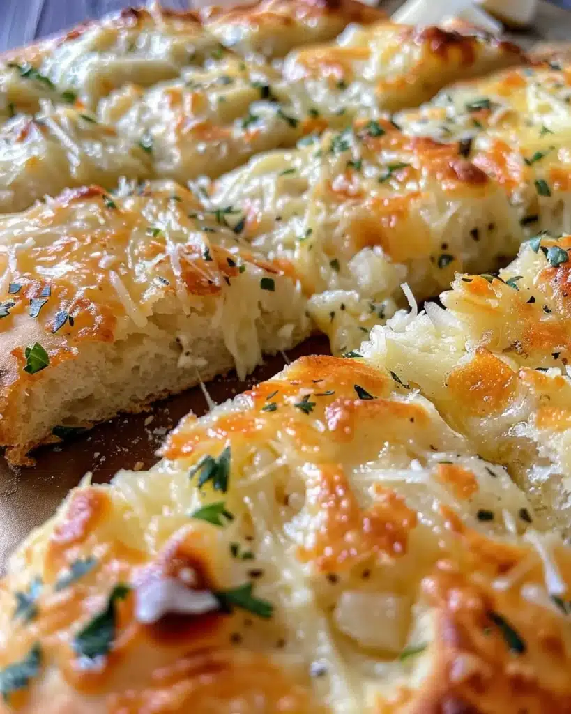 Garlic and rosemary pull apart bread fresh out of the oven