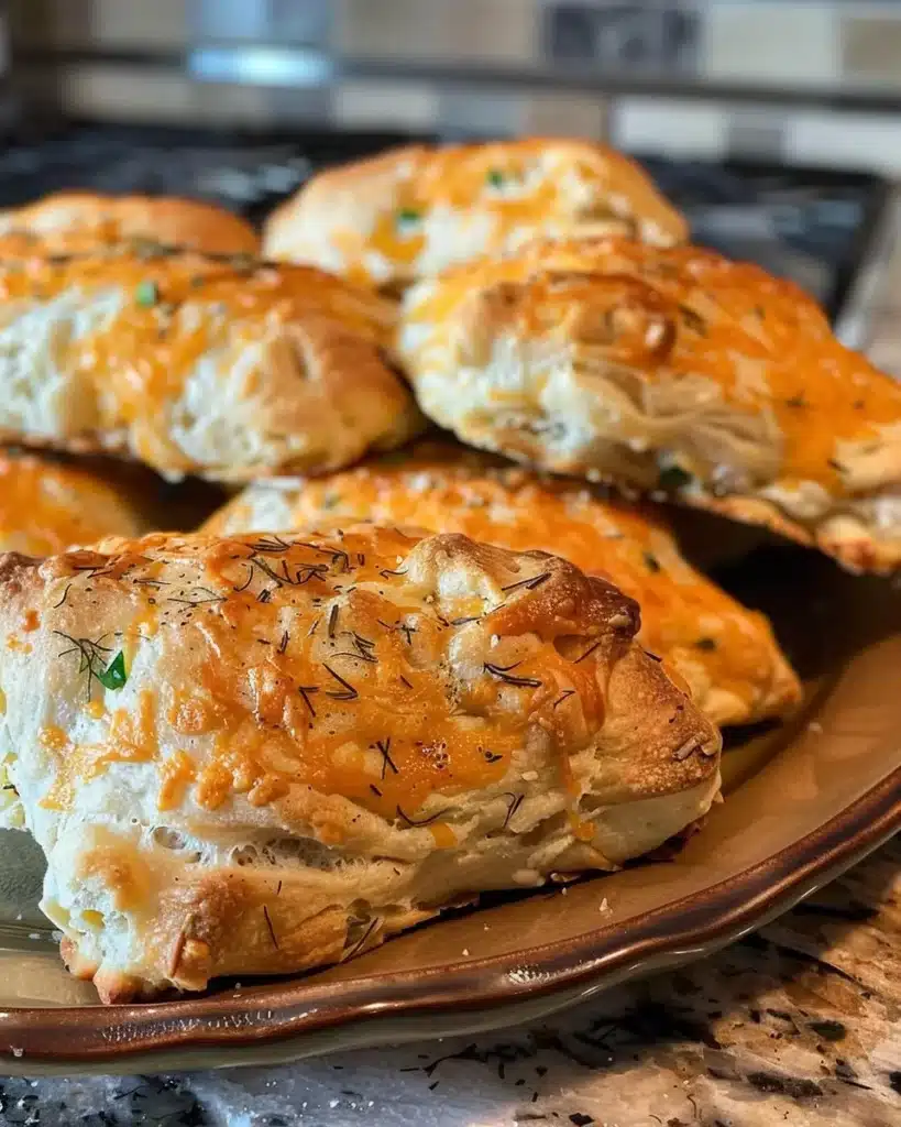 Freshly baked no-knead jalapeño cheddar bread with herbs
