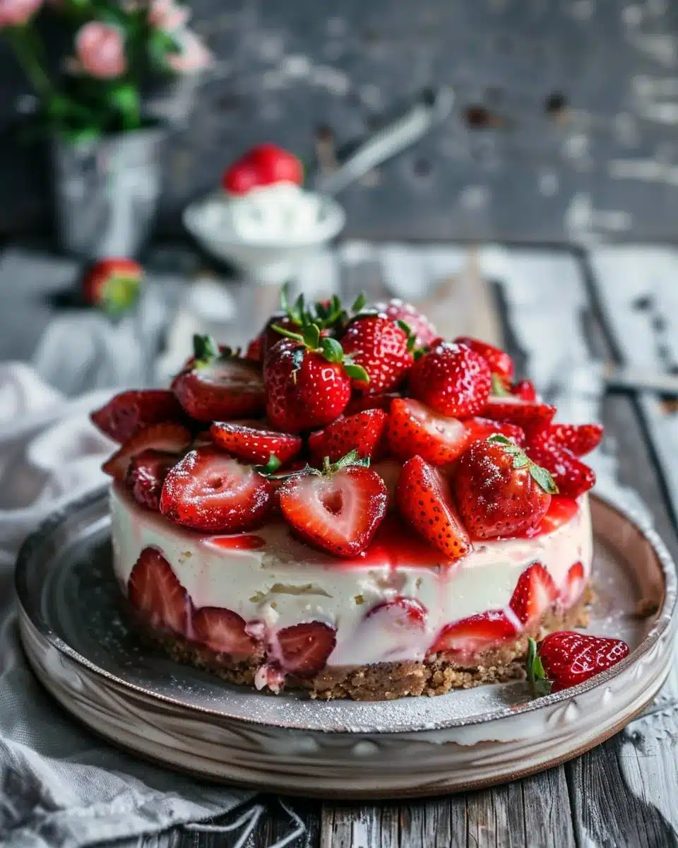 Strawberries & Cream Cheesecake
