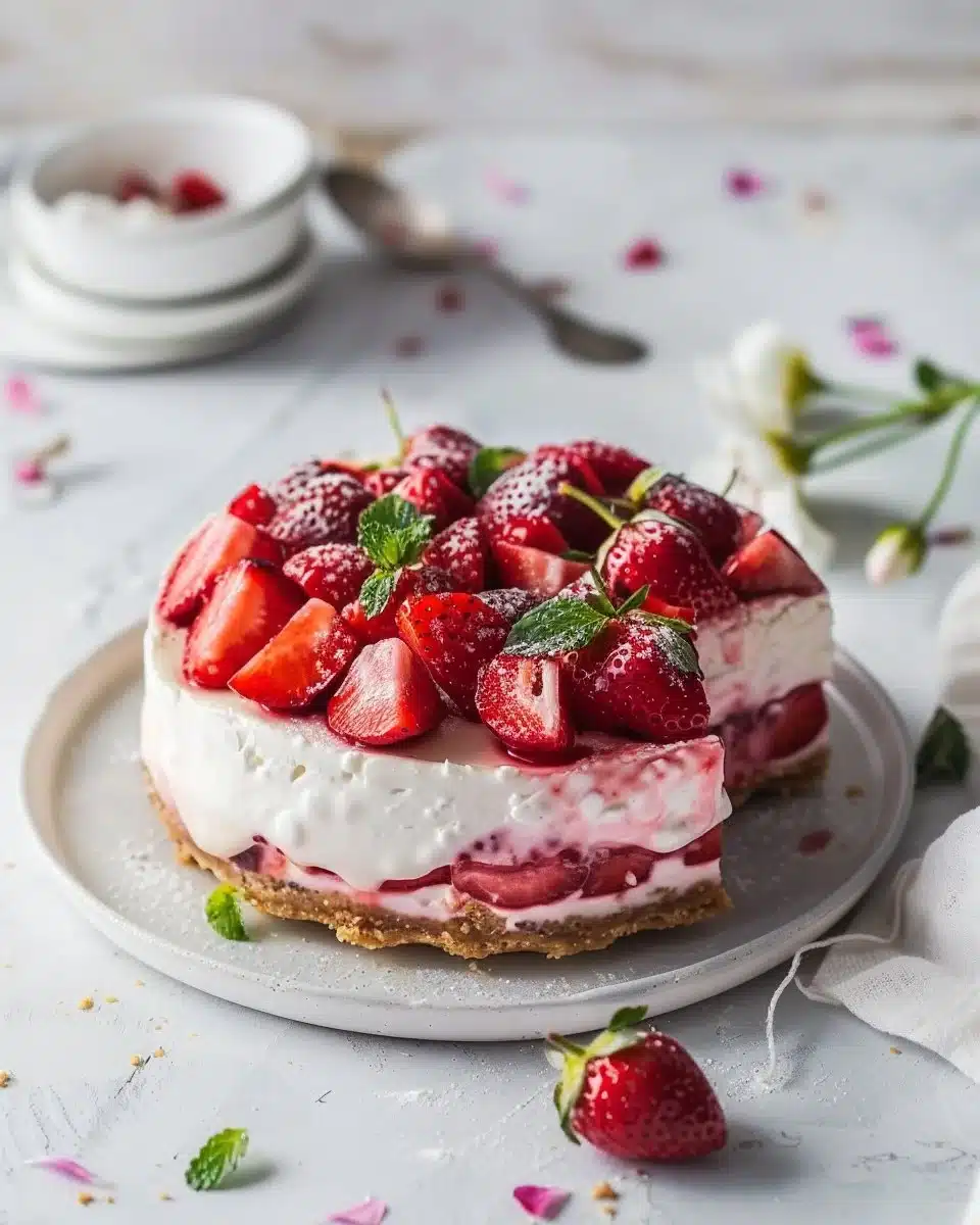 Strawberries & Cream Cheesecake