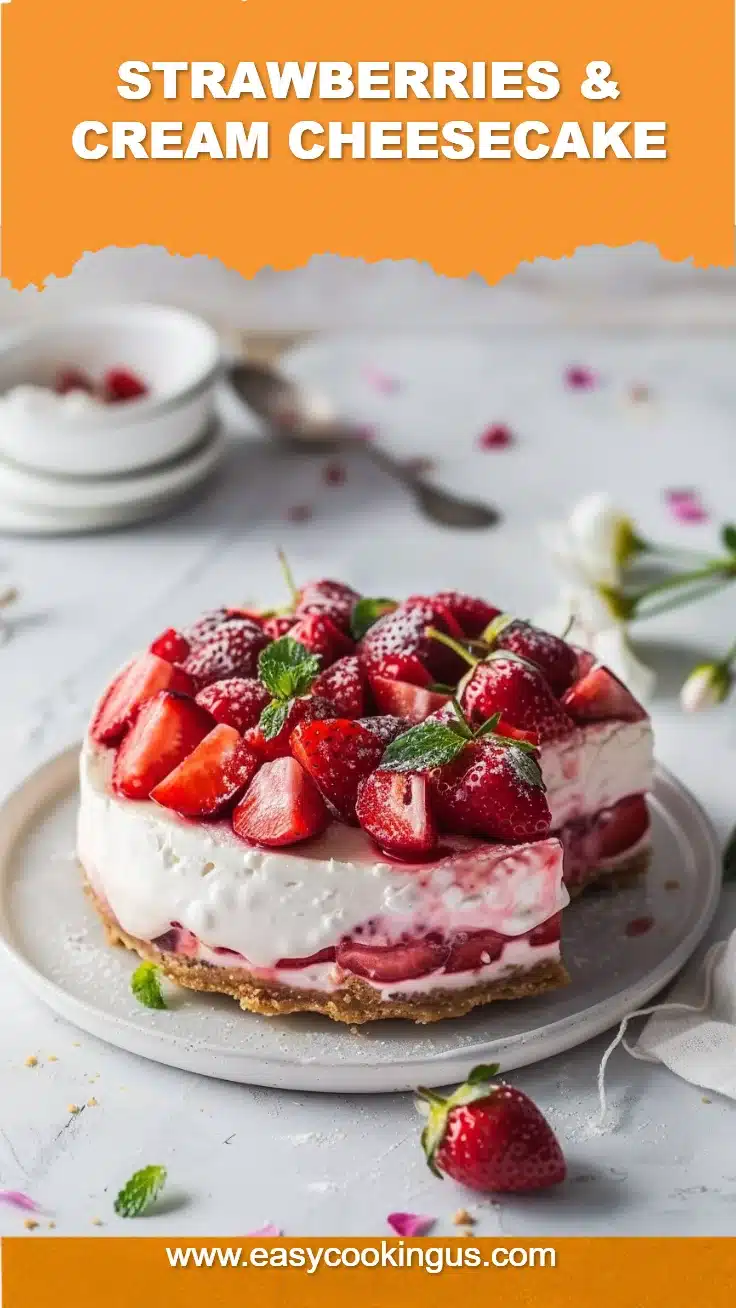 Strawberries & Cream Cheesecake