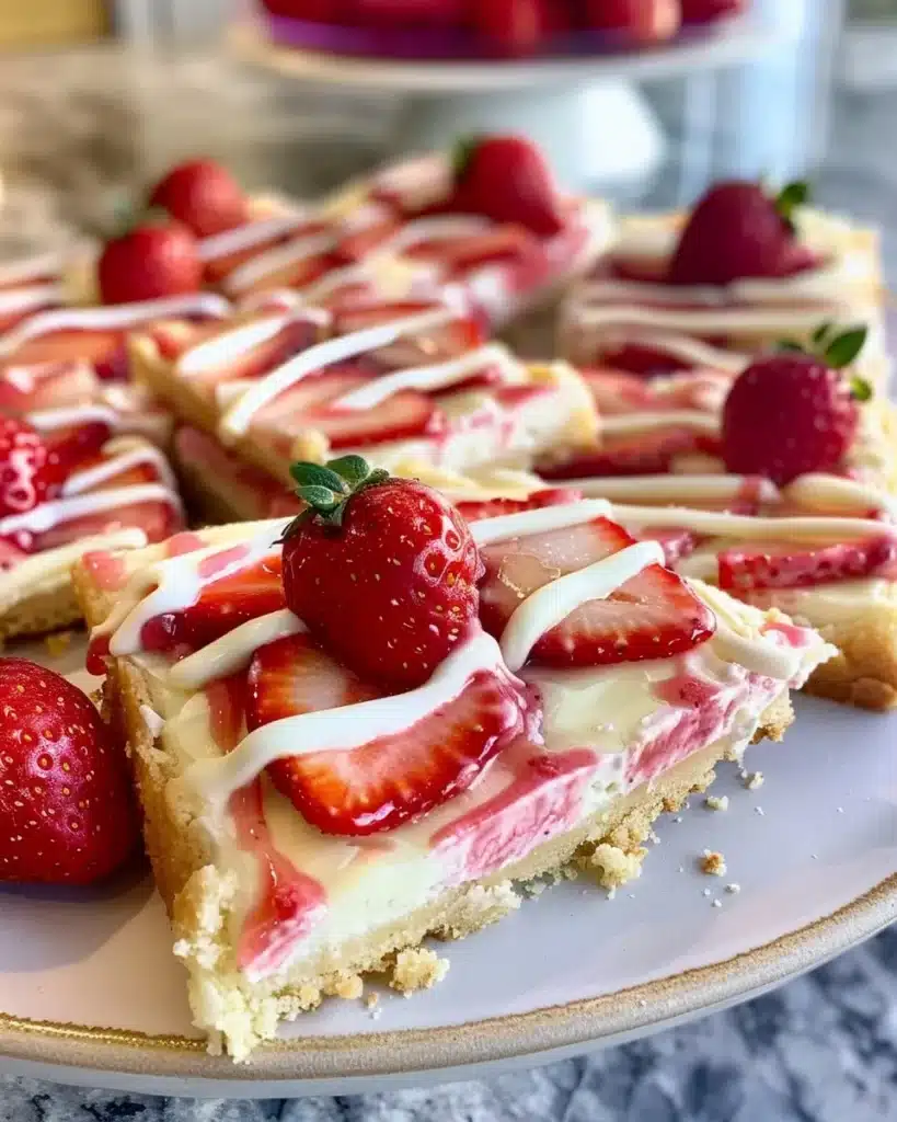 Delicious strawberry shortcake truffles with fresh strawberries and cream