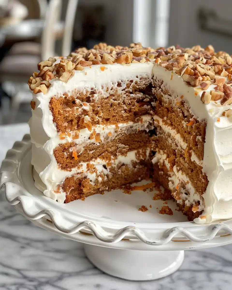 Delicious carrot cake cupcakes topped with creamy frosting
