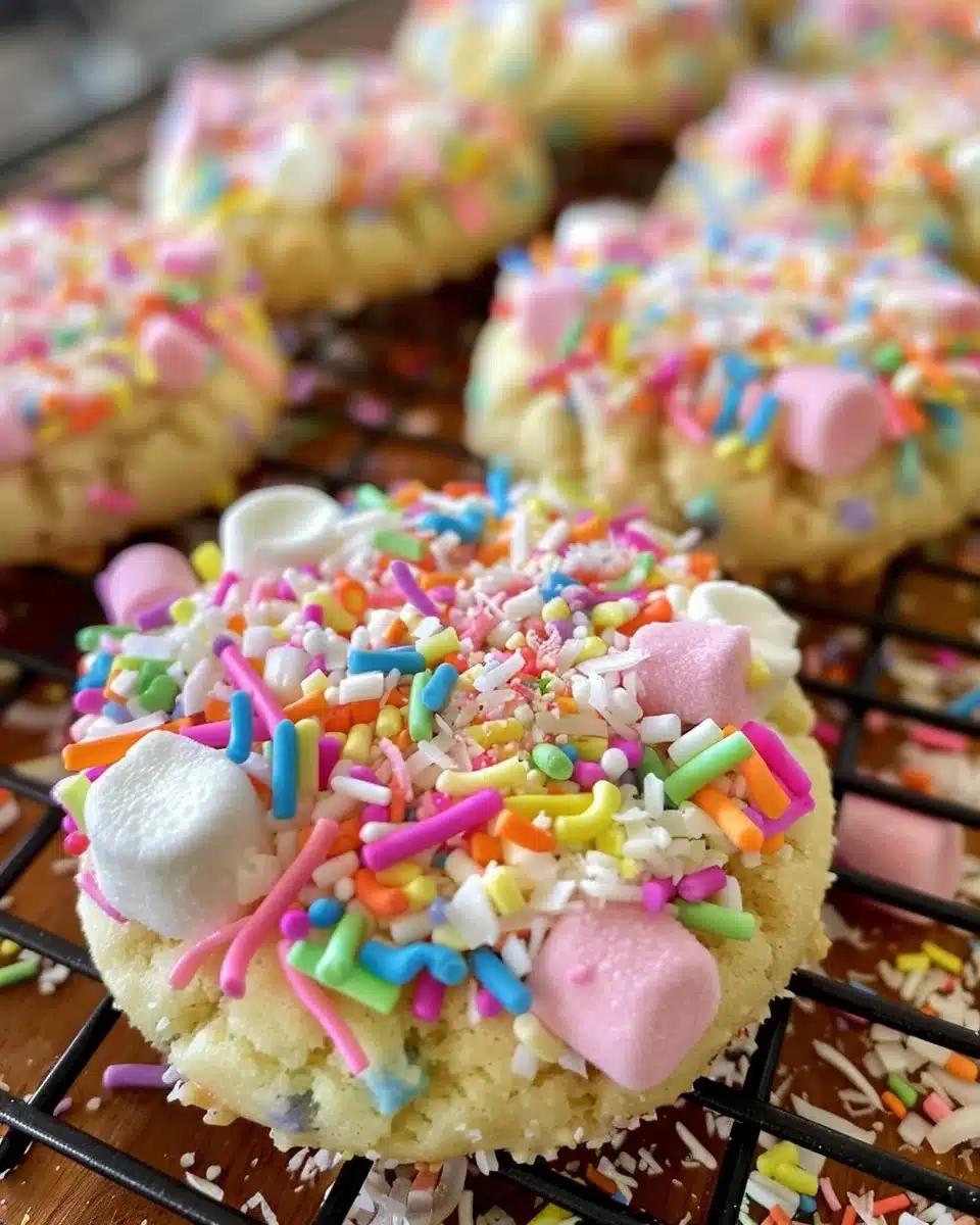 Colorful Easter Bunny Cookies decorated for the holiday season