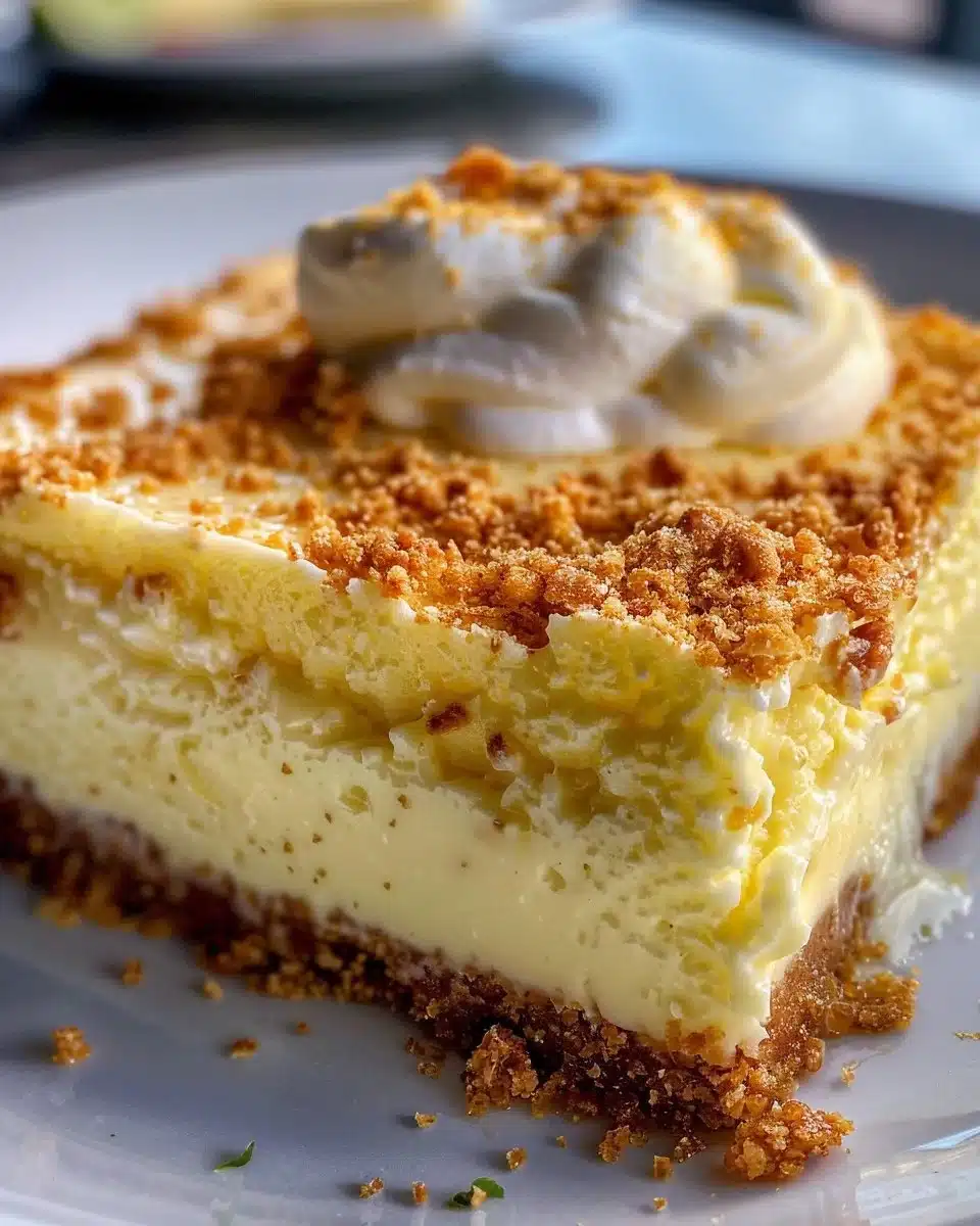 Delicious slice of Key Lime Pie on a plate with lime slices