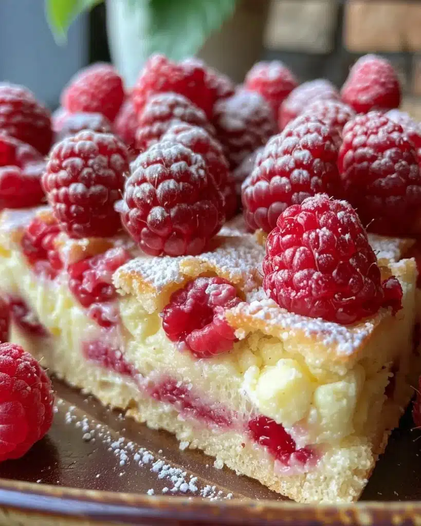 Lemon Raspberry Swirl Bars dessert with vibrant colors and a delicious swirled topping