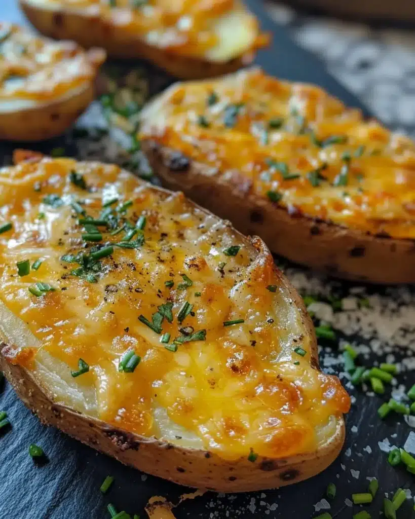 Deliciously cooked microwave baked potato ready to be served.