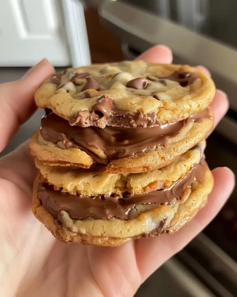 Delicious Nutella brownies topped with chocolate drizzle and hazelnuts.