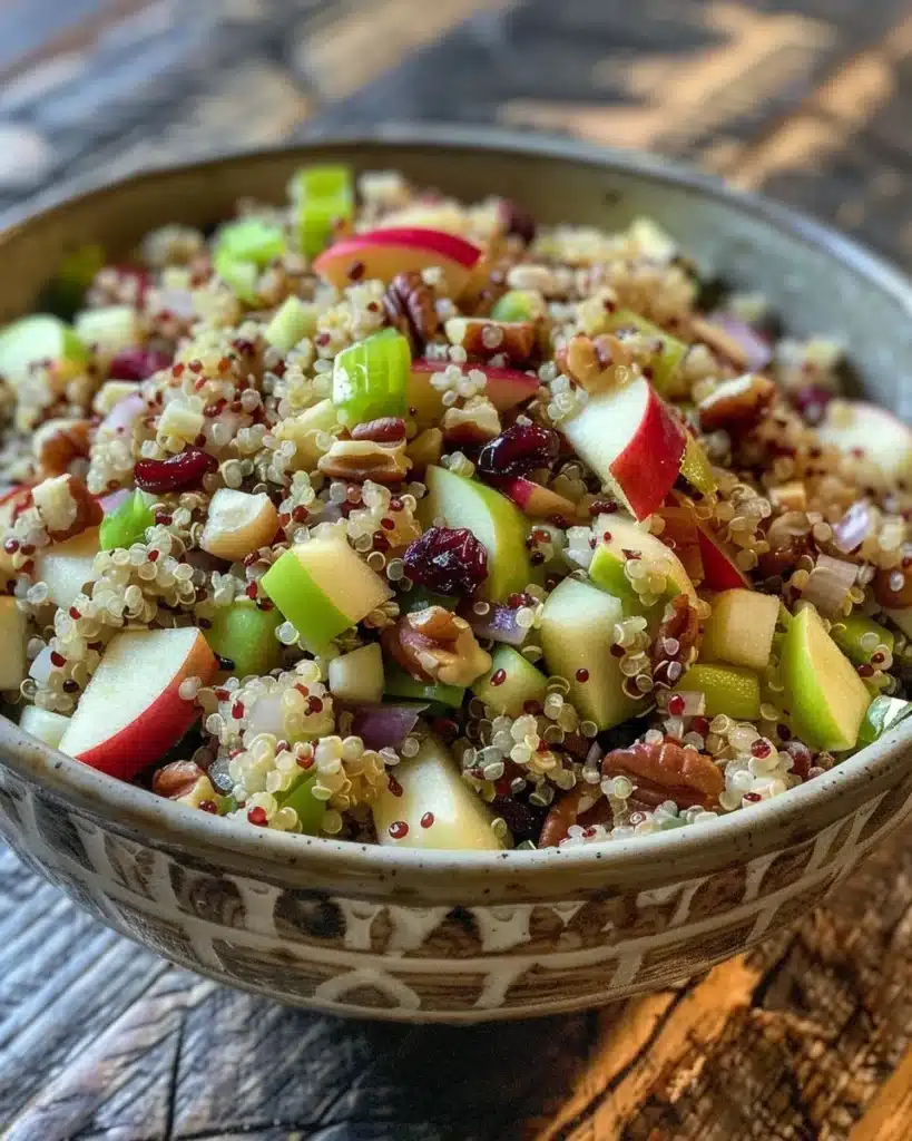 Quinoa apple salad with fresh ingredients and vibrant colors