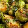 Deliciously roasted Brussels sprouts served on a plate
