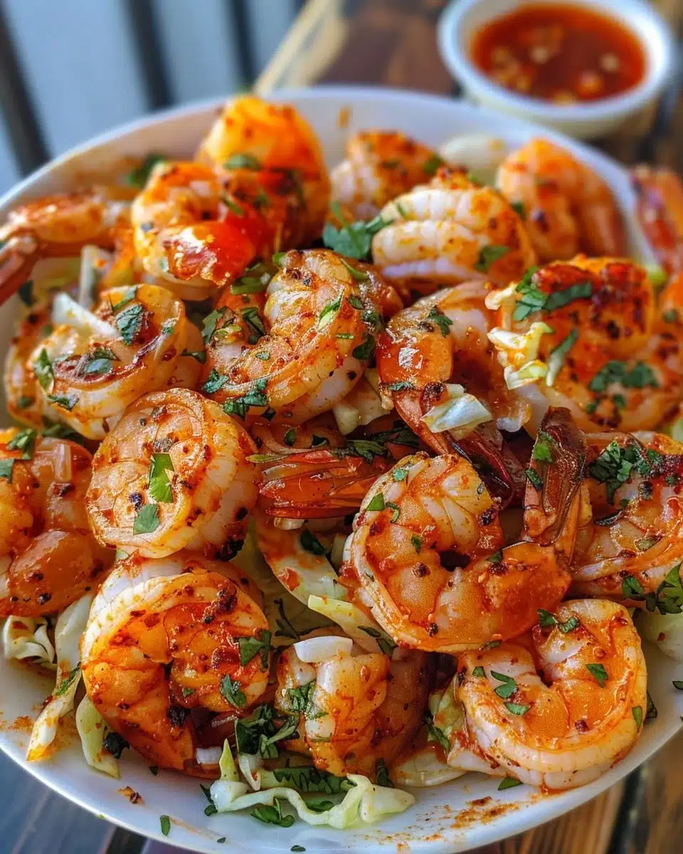Delicious blackened shrimp tacos served with fresh toppings and lime.