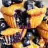 Freshly baked blueberry cobbler with a golden topping and vibrant blueberries
