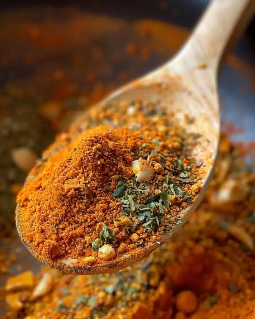 Cajun/Creole blackened seasoning in a bowl with herbs and spices