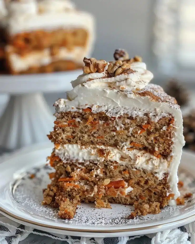 Delicious homemade carrot cake loaf with cream cheese frosting