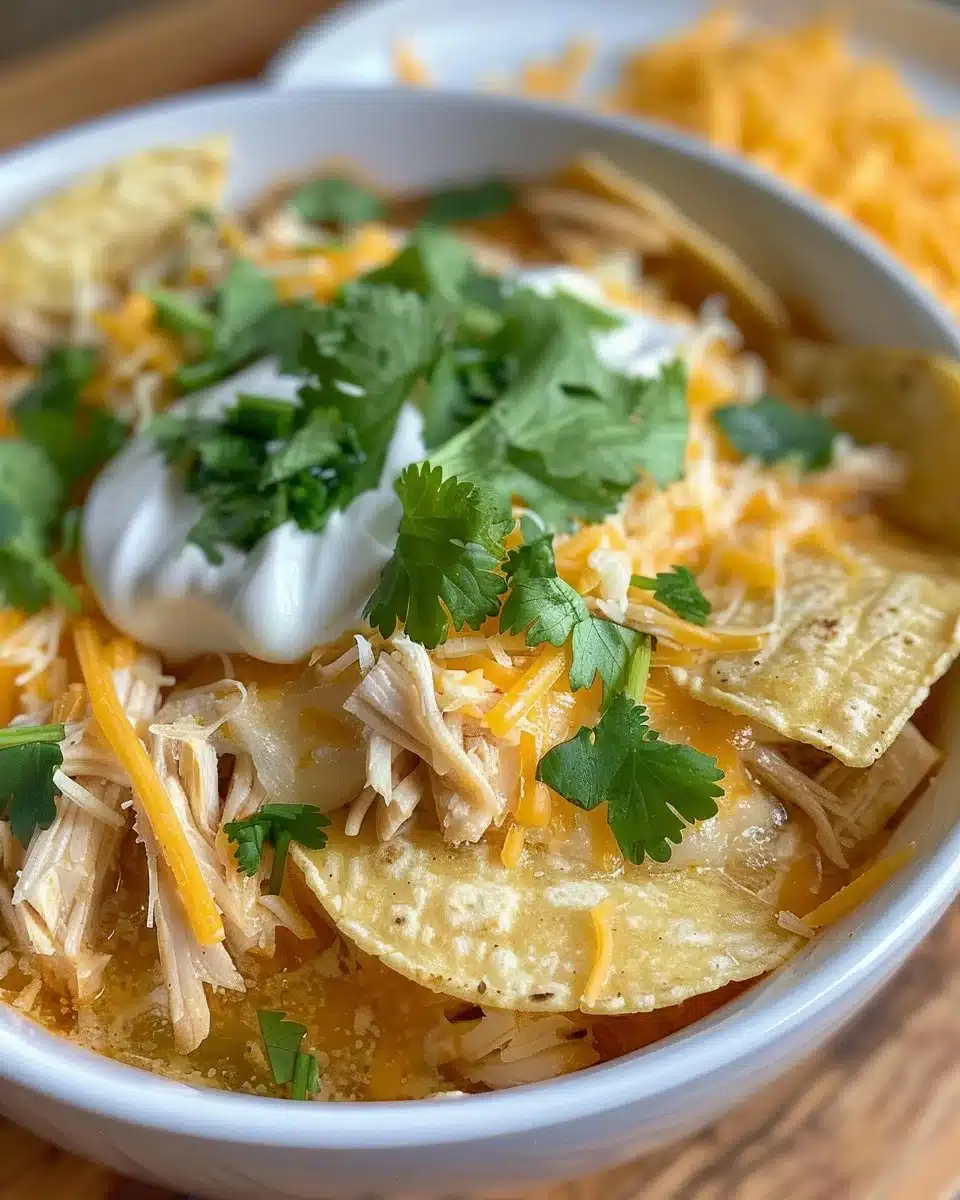 Delicious chicken enchiladas topped with creamy white sauce on a plate.