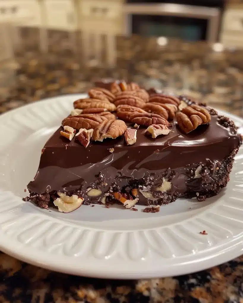 Delicious Chocolate Pecan Pie Tart with rich chocolate and pecans