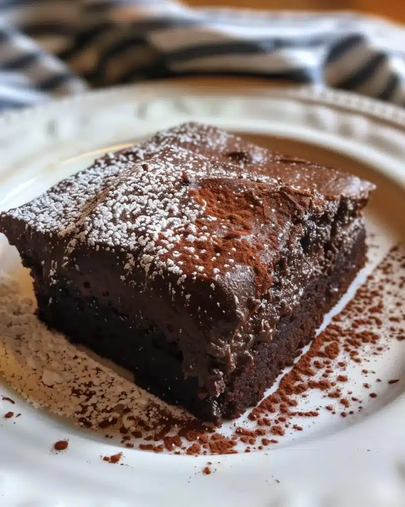 Delicious homemade Chocolate Sheet Cake topped with rich chocolate frosting.