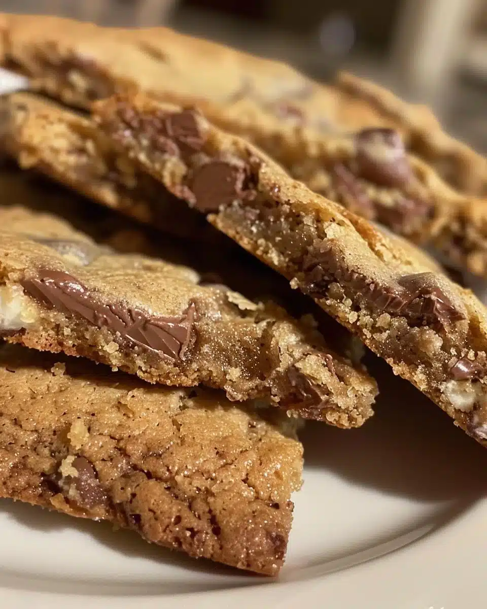 Freshly baked classic chocolate chip cookies on a cooling rack