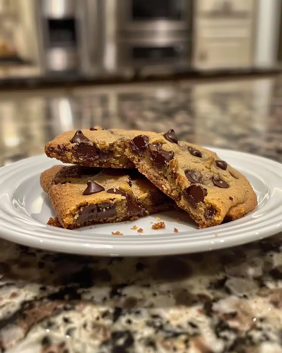 Delicious classic chocolate chip cookies on a baking tray