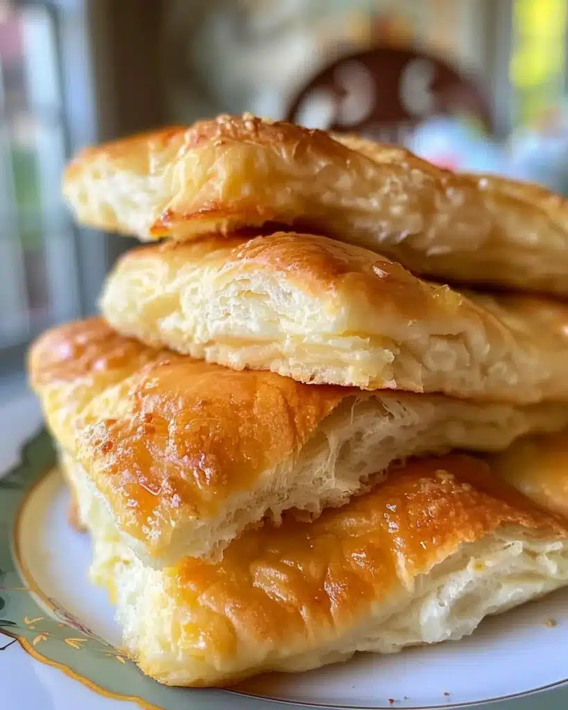 Basket of warm homemade butter dinner rolls, fresh from the oven.