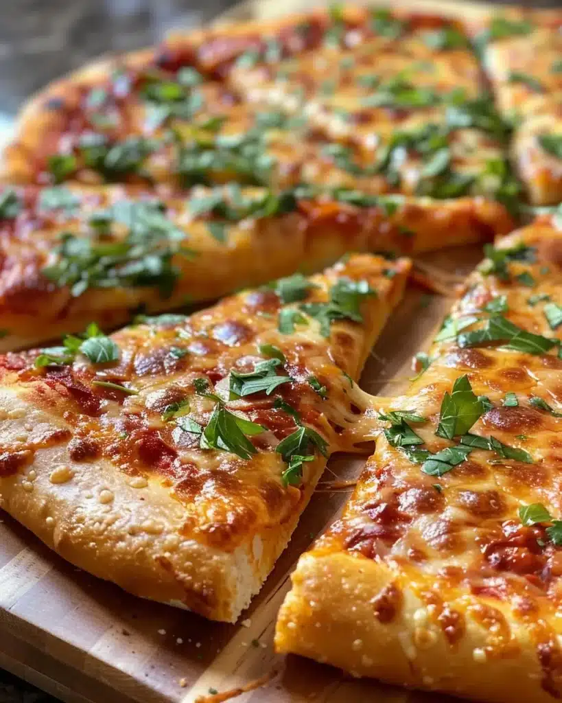 Delicious homemade pizza topped with fresh ingredients and herbs