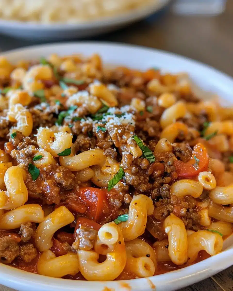 Delicious Instant Pot Goulash served in a bowl