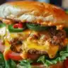 Grilled Jalapeño Pepper Jack turkey burgers served with fresh toppings