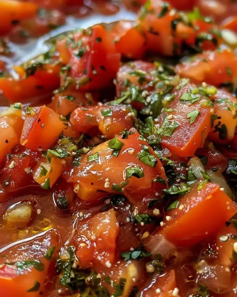 Homemade marinara dipping sauce in a bowl with fresh herbs
